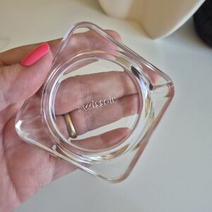 Vintage Swissair Small Clear Glass Ashtray
